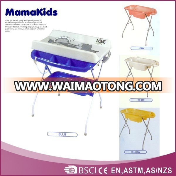 Folding baby bath changing table CE standard baby diaper changing table